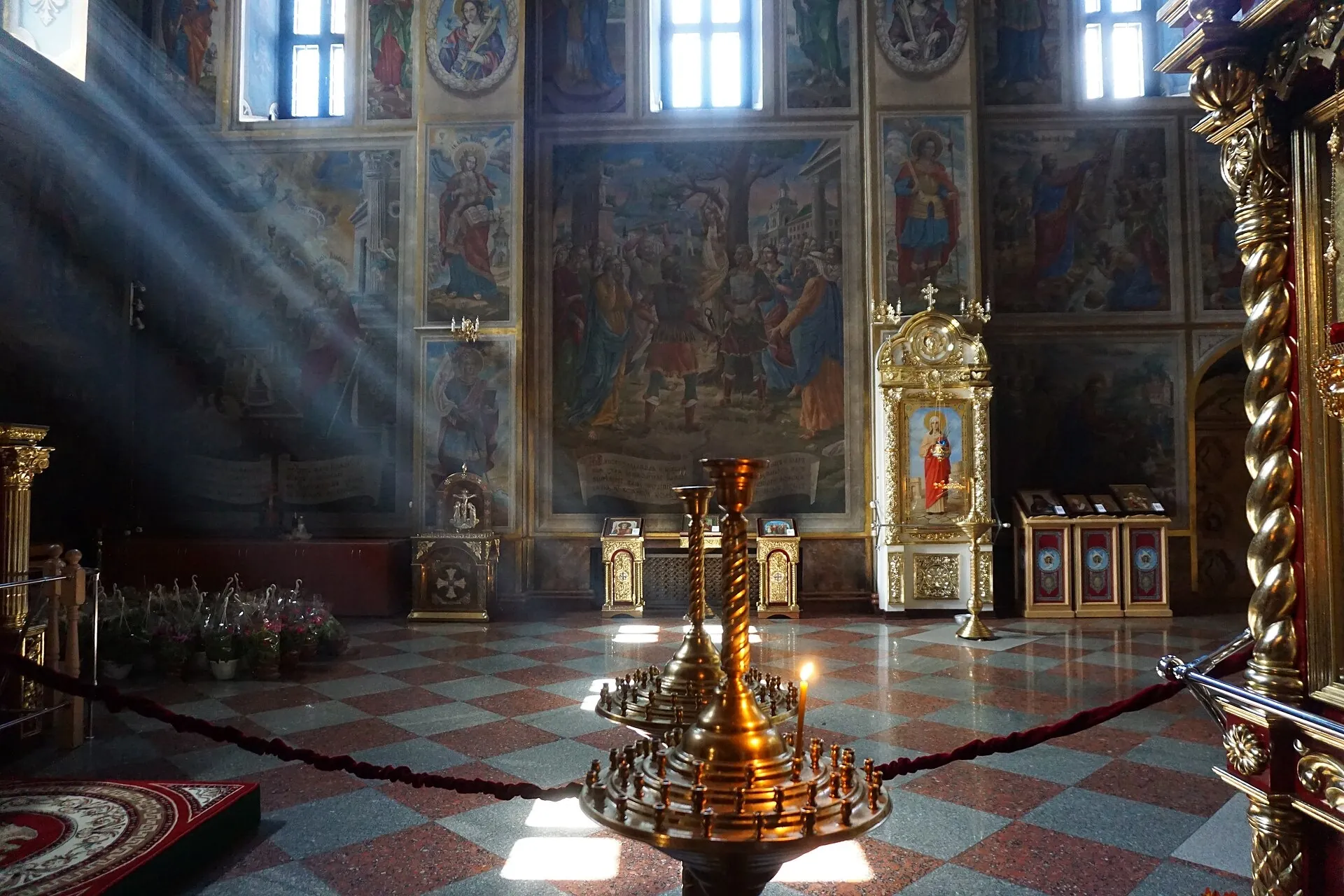 Interior of St Michael's Golden-Domed Monastery, Kyiv (nave in morning light)