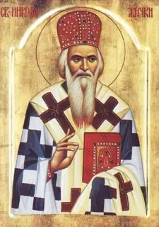 Icon of Repose of Saint Nikolai of Zhicha