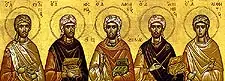 Icon of Cosmas and Damian in Cilicia (Arabia), with their brothers the Martyrs Leontius