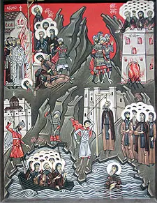 Icon of Killed by the Latins at the Ivḗron Monastery on Mount Athos